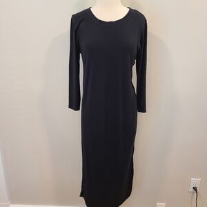 Raquel Allegra Black Long Sleeve Maxi Dress